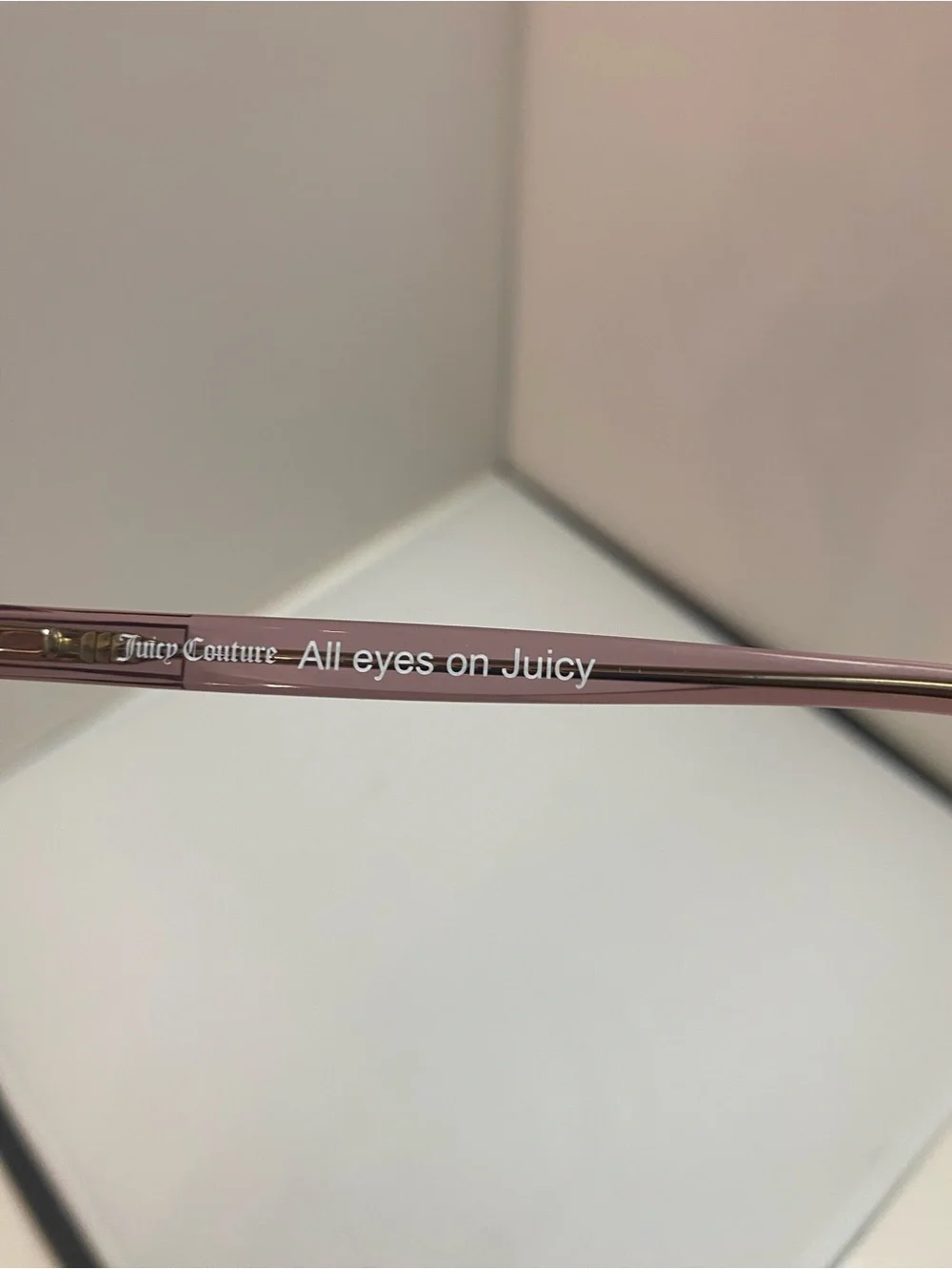 Juicy Couture Rose Gold Metal Frame Eyeglasses with Black Logo Case,pink accents